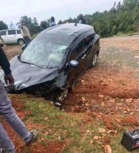 ree Escape Death as Car Loses Control at Chebiemit Junction